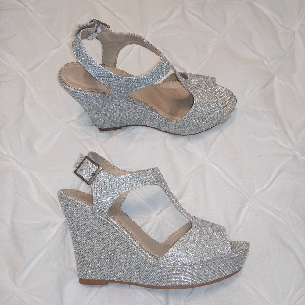 Rampage Candelas Silver Glitter Wedge